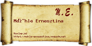 Mühle Ernesztina névjegykártya